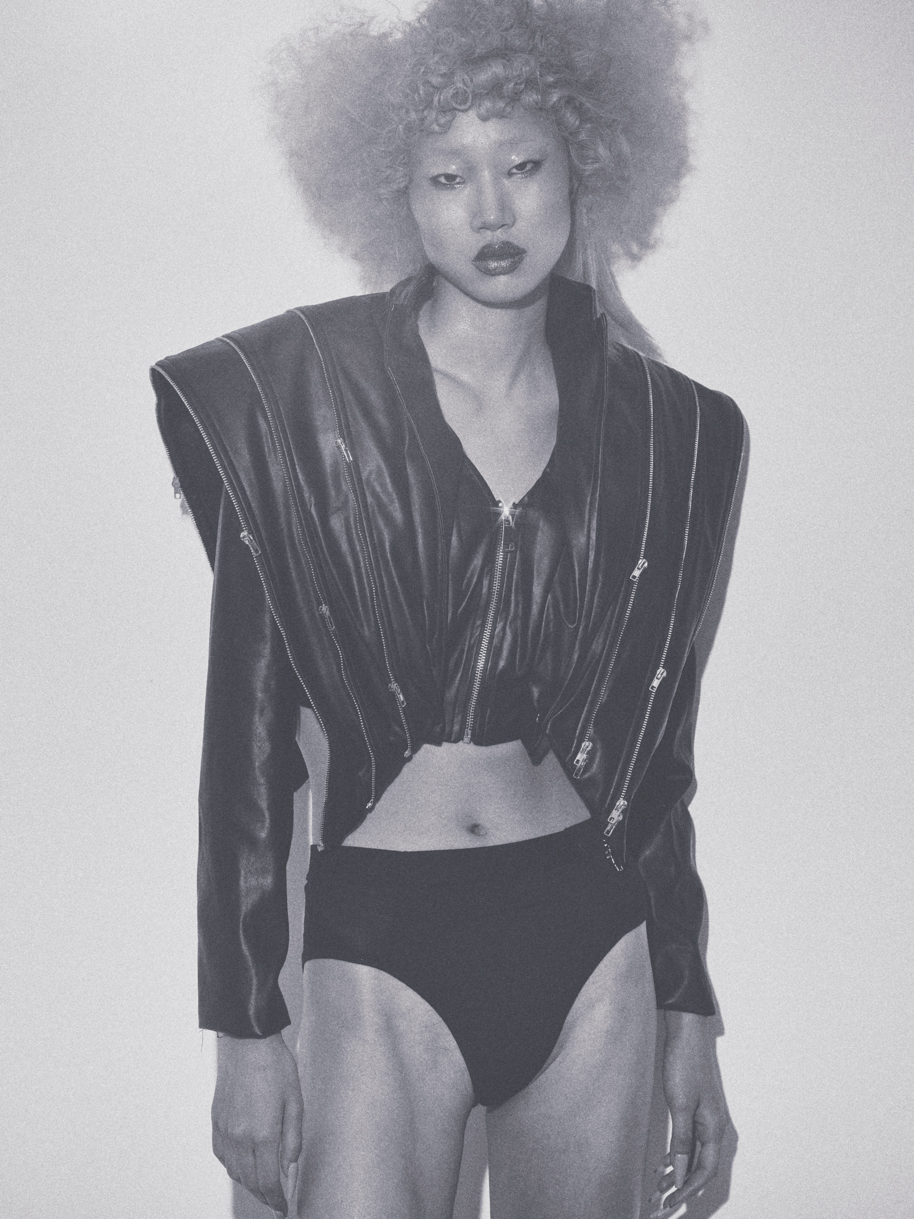 Zippered leather armor editorial
